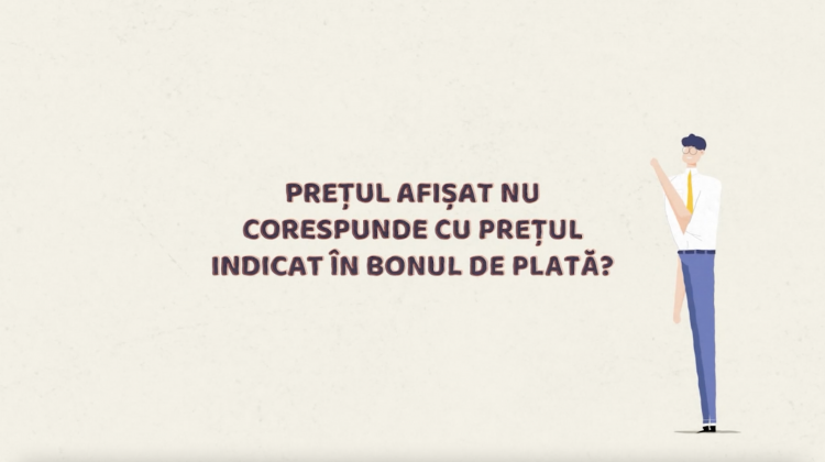Prețul afișat nu corespunde cu cel indicat în bon
