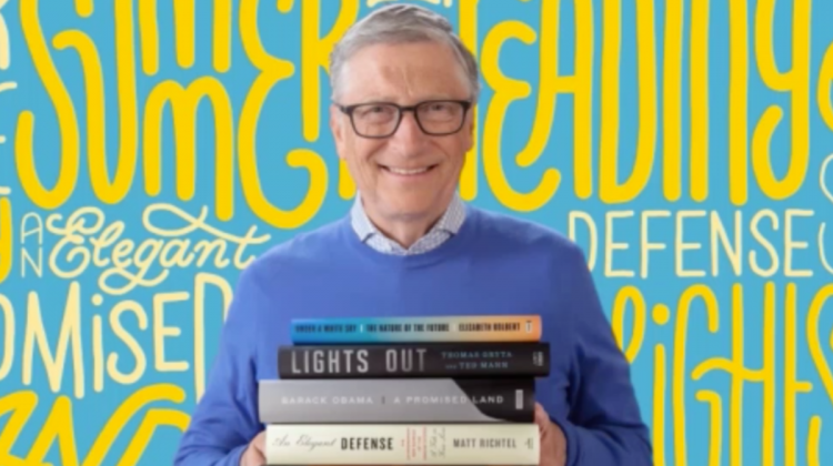 Listă de lectură pentru această vară recomandată de Bill Gates. Se regăsește și cartea lui Barack Obama