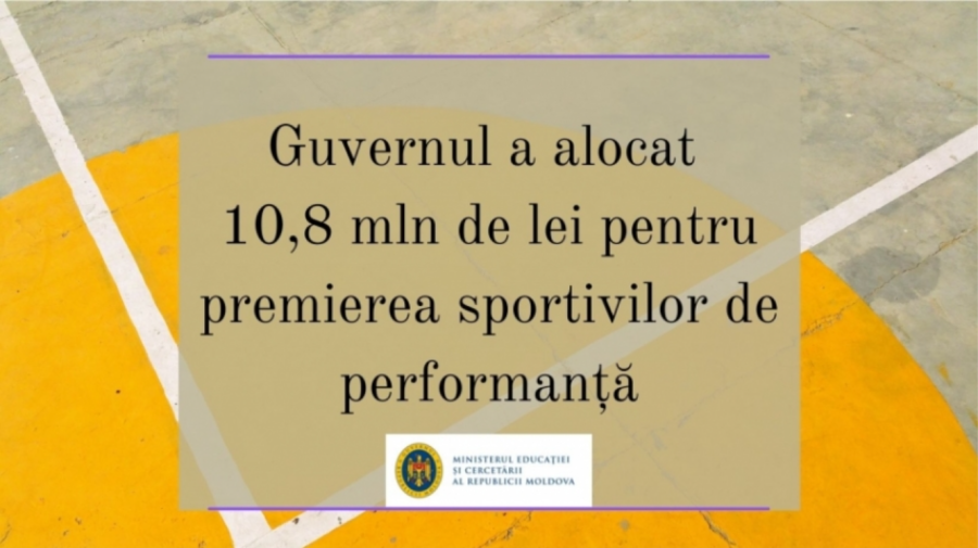 10,8 mln de lei pentru premierea sportivilor care au obținut performanțe remarcabile la competițiile internaționale