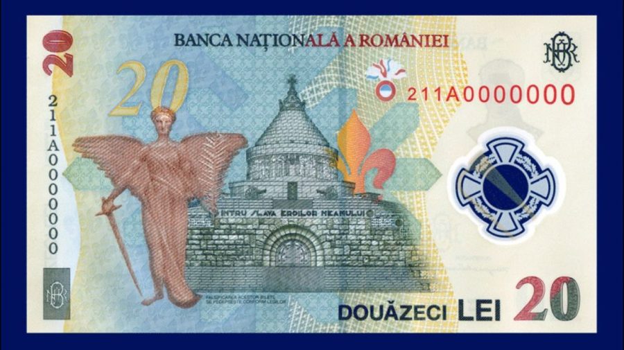 (FOTO) O nouă bancnotă intră în circulație în România de astăzi! Prima bancnotă pe care este reprezentată o femeie
