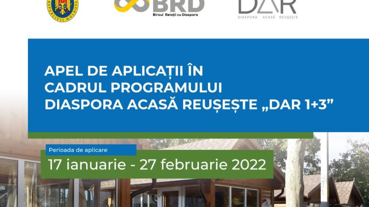 BRD lansează apel de granturi în cadrul Programului Diaspora Acasă Reușește „DAR 1+3”. Perioada de aplicare