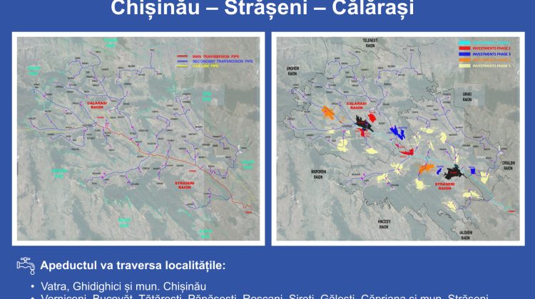 Mai multe sate vor fi conectate la apă. Va fi construit apeductul magistral Chișinău-Strășeni-Călărași