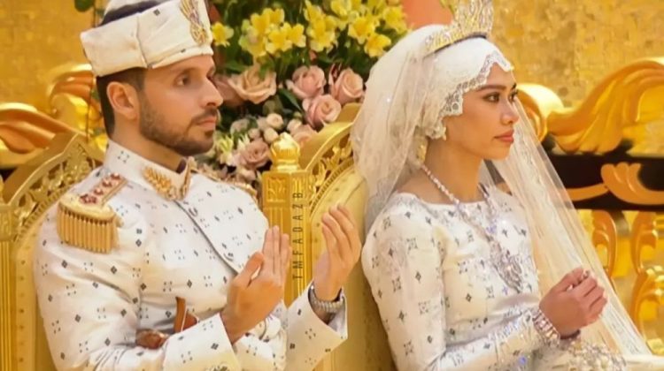 Ca-n povești! Șapte zile de nuntă pentru a șasea fiică a sultanului Bruneiului, mireasa a purtat o diademă cu diamante