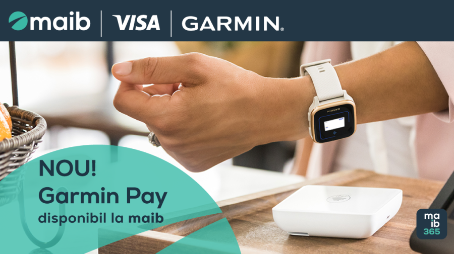 Nou de la maib! Garmin Pay este disponibil pentru deținătorii de carduri Visa maib