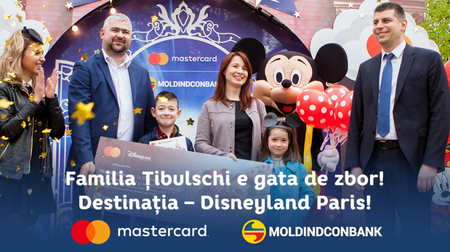 Datorită Moldindconbank și Mastercard familia Țibulschi va petrece un weekend la Disneyland Paris