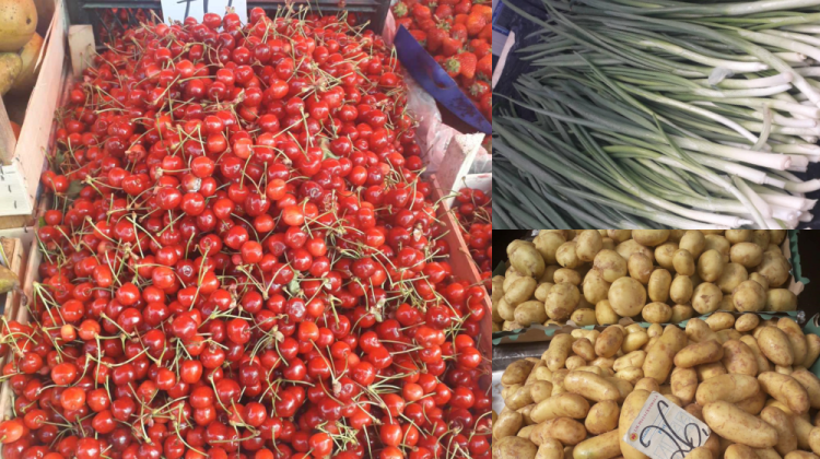 (FOTO) La Piața Centrală a început sezonul fructelor și legumelor proaspete! Cireșe, căpșuni și multă verdeață