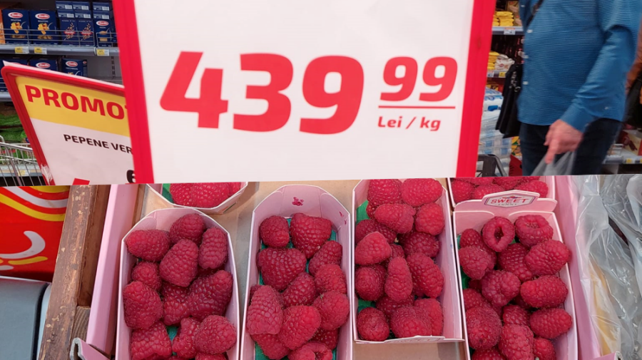 (FOTO) Prețuri amețitoare! Un kilogram de zmeură costă cât circa 4kg de carne de porc