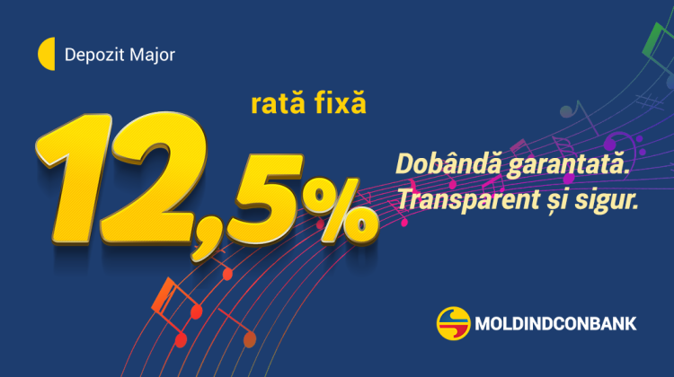 Depozitul Major de la Moldindconbank – transparent și sigur, iar acum cu 12,5% anual