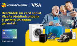 Moldindconbank oferă cadouri garantate și premii pentru beneficiarii cardurilor sociale VISA