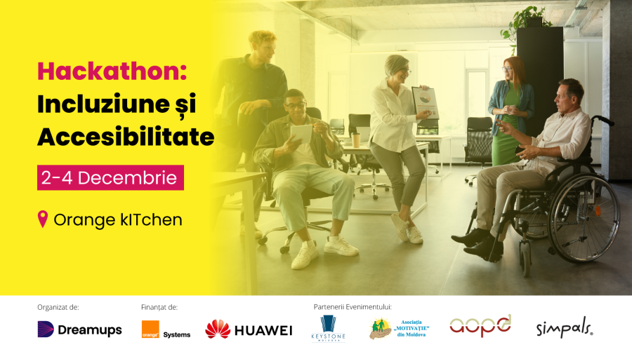 Hackathon pentru Incluziune și Accesibilitate în Moldova. Vino să creăm soluții inovative pe 2 — 4 decembrie