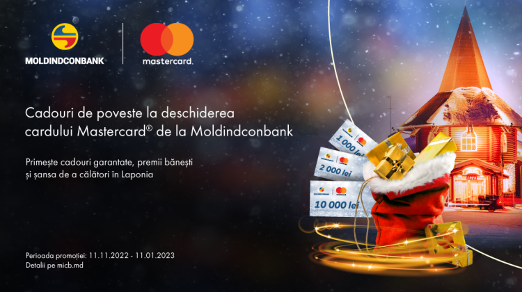 Moldindconbank și Mastercard anunță două luni cu daruri de poveste și o excursie cu familia în Laponia