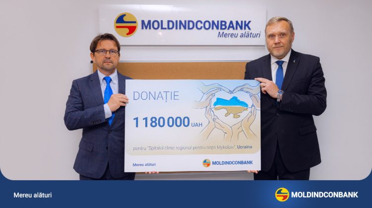 Moldindconbank susține poporul ucrainean și donează circa 600 000 de lei unui spital pentru copii din Nikolaev