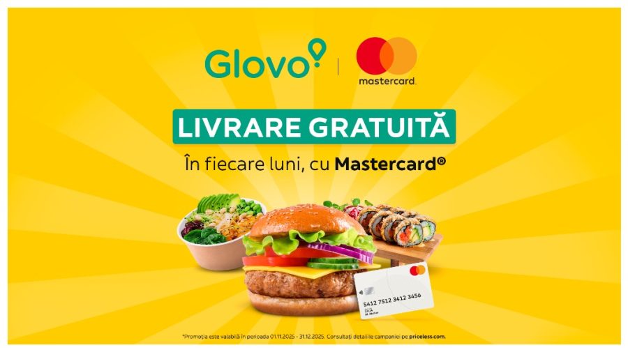 Happy Monday: Livrare gratuită Glovo în fiecare luni, cu Mastercard