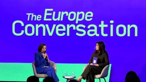 VIDEO Președinta Maia Sandu, la Summitul Euronews: Dacă nu vom adera la UE în 3 ani, este un risc pentru Moldova