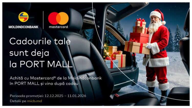 Cadourile tale sunt deja la Port Mall: Moldindconbank și Mastercard aduc surprizele sezonului