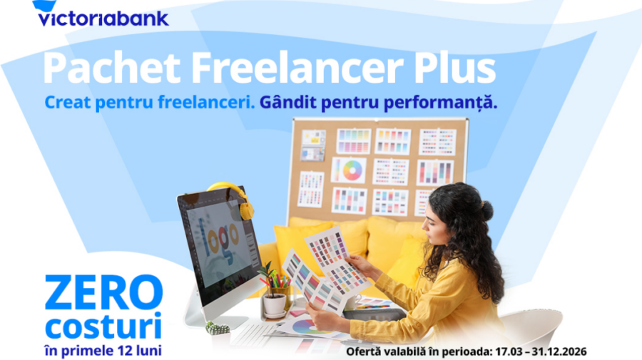 Victoriabank oferă un an de servicii bancare gratuite pentru freelanceri