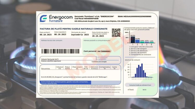 Moldovenii vor primi facturi la gaz împărțite în două: cum va fi calculat consumul din februarie