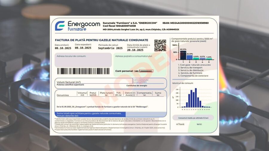Moldovenii vor primi facturi la gaz împărțite în două: cum va fi calculat consumul din februarie