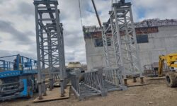 Podul peste Prut de la Ungheni! Tablierul metalic începe să se contureze pe șantier