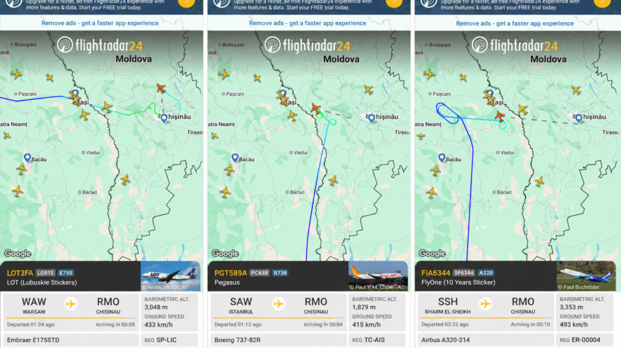 Avioane ținute în aer înainte de aterizare la Chișinău. Cursele din Istanbul, Varșovia și Egipt fac cercuri
