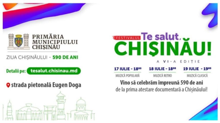 Andra și Fuego deschid Festivalul „Te salut, Chișinău!” alături de Zinaida Julea, Mihai Ciobanu și Igor Cuciuc