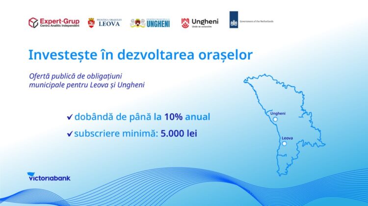 Victoriabank intermediază două emisiuni de obligațiuni municipale  în valoare de 19 milioane de lei
